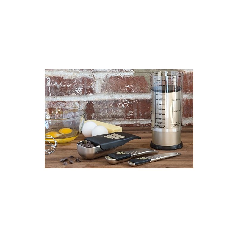 KitchenArt 58210 Baker’s Pro Adjust-A-Measure Set, 4-Piece, Satin