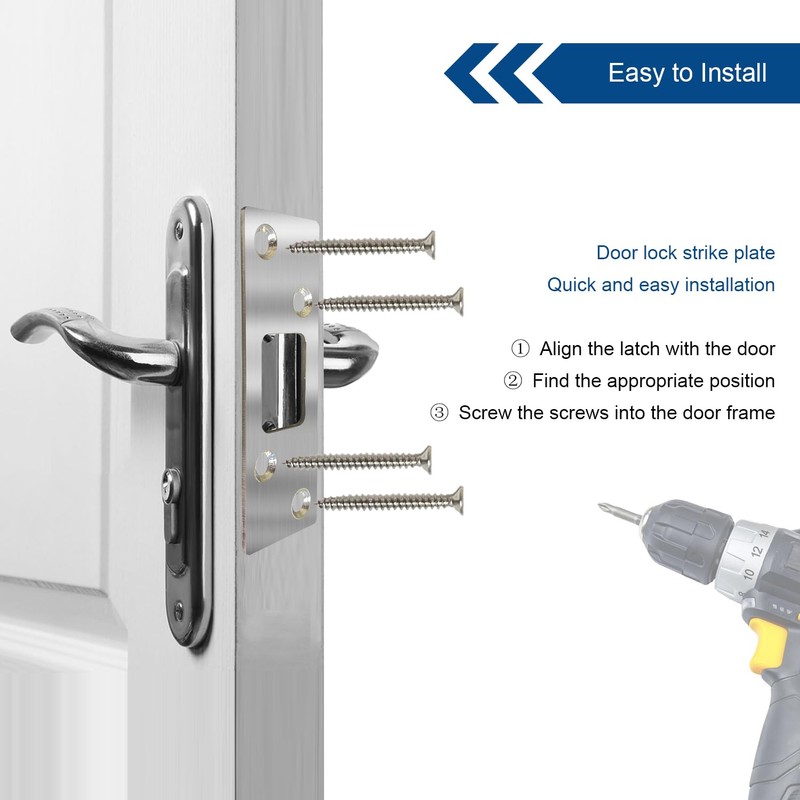 2 Pack Deadbolt Strike Plate Door Backplate, High Security, 1-1/4