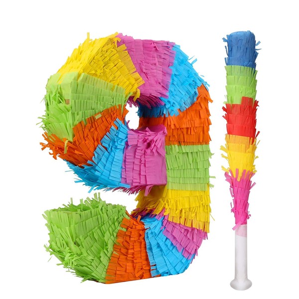 32nd Piñata Birthday Party Game with Stick - Number 9