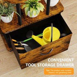 Vsoke Plant Stand with Grow Lights-6 Tiered Plant Shelf Indoor, 62" Plant Stand for Indoor Plants with Wheels, Multiple Metal Plant Flower Holder with Storage Drawers, Ideal for Home Patio Décor