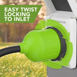 Leisure Cords 30 AMP RV Trailer Marine Power Cord Power Inlet - Female Twist Locking Connector - Weatherproof Boot Kit, White (LC-30A-3KW)