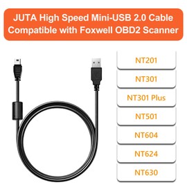 High Speed Mini-USB 2.0 Charging & Sync Cable Replacement for FOXWELL NT201, NT301, NT301 Plus, NT510, NT604, NT624, NT630 OBD2 Diagnostic Scanner - 2.6ft/80cm