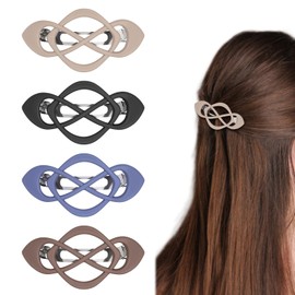 YBEATY 4 Pcs Flat Hair Clips Hollow Curved Hair Claw No Slip Styling French Hair Accessories Bun Ponytail Holder Strong Hold Grip Closure Hairpin for Women Girls Thick to Thin Hair