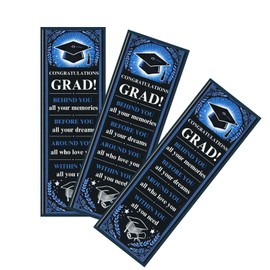 Congrats Congratulations Grad Graduation Bookmarks Glossy Book Marker, Bulk Gifts for Graduates, Seniors, Teachers, Classmates, Premium Glossy Card Stock Made in USA 100 Count