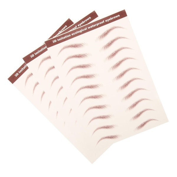 NOLITOY 3 Sheets Eyebrow Stickers Brown Firm Contour Peel off