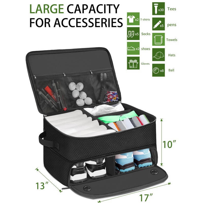 CAMPLAND 2 Layer Golf Trunk Organizer, Waterproof Car Golf Locker