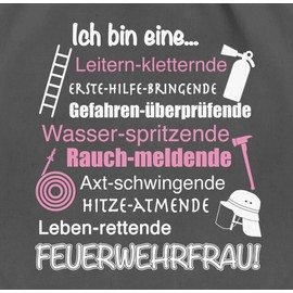 Shirtracer - Gym Bag Backpack - Fire Brigade - Bags - Ich bin eine ... Feuerwehrfrau!, 3 Dark Grey