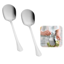 Large Serving Spoon, Set of 2, Stainless Steel Serving Spoons, 25.3 cm, for Kitchen, Catering, Ideal for Salads, Pasta, Desserts, Practical for Buffets, Family Celebrations, Restaurant Business