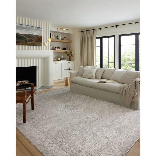 Loloi II Odette Collection ODT-02 Silver/Ivory 5'-3" x 7'-9" Area