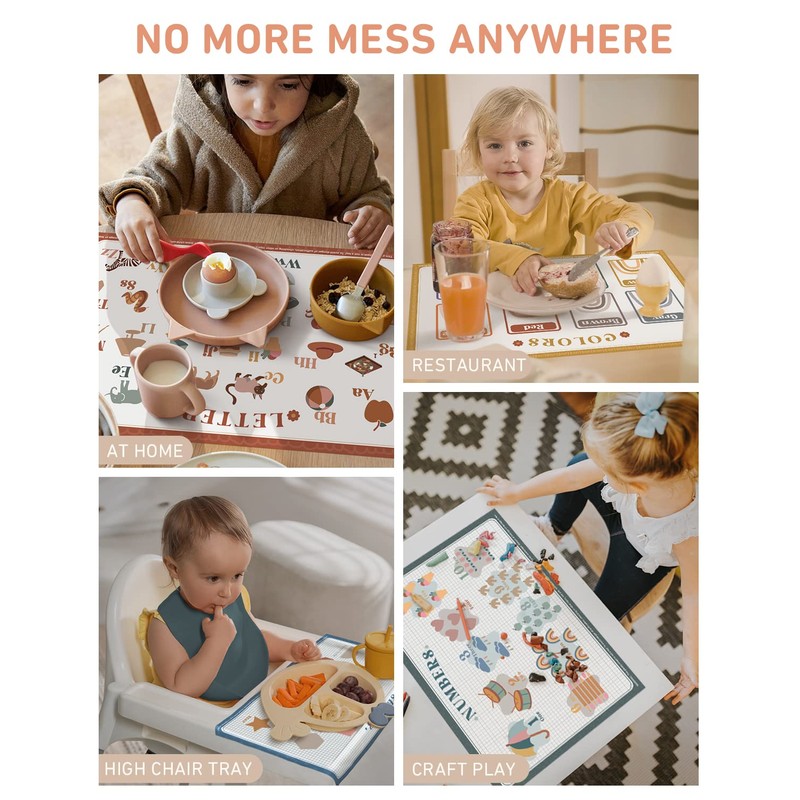 40 Pack Disposable Stick-on Placemats and 40 Pack Disposable Placemats