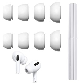 4 Paar Ersatz-Ohrstöpsel für AirPods Pro und AirPods Pro 2 mit Loch zur Geräuschreduzierung, Silikon-Ohrstöpsel mit 3-in-1 Kopfhörer-Reinigungsstift (XS/S/M/L)
