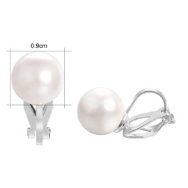 Yoursfs Clip on Earrings for Women Platinum Plated White Faux Freshwater Pearl Round Earrings