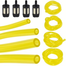 AFASOES 4 Sizes Strimmer Fuel Line, 2x3.5mm/2.5x5mm/3x5mm/3x6mm Fuel Hose Pipe Petrol Fuel Line Hose Clear Tubing Fuel with Fuel Filter for Trimmer Chainsaws Blowers Pressure Washers,1m