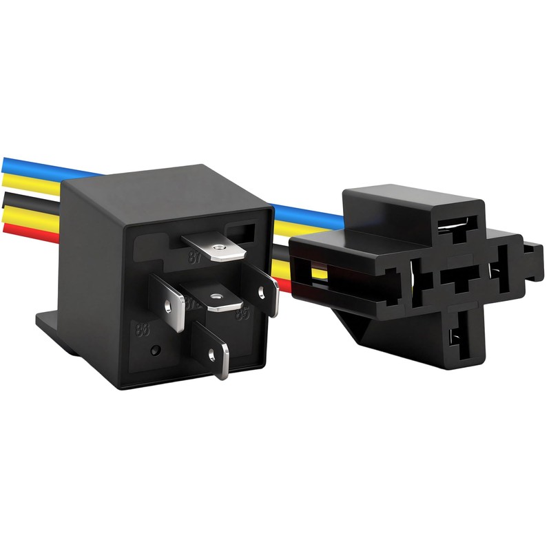 Weasch 2 Pack JD1914 Car Relay Harness, 12V 40A 5-Pin