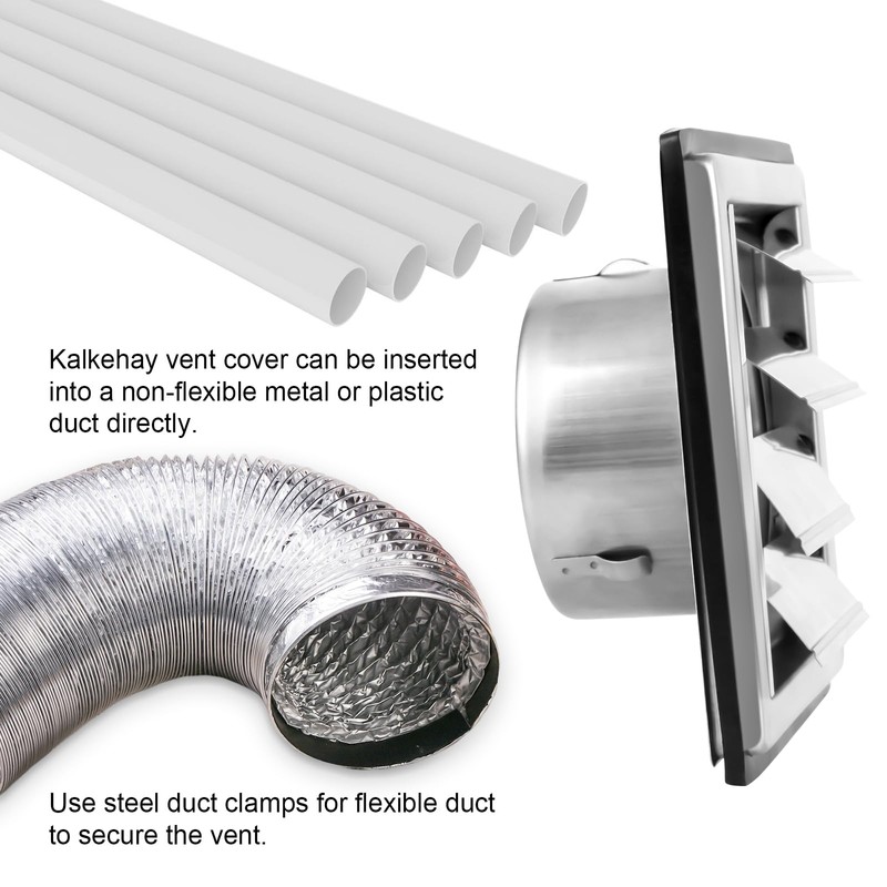 4 Inches Metal Dryer Vent Cover Outdoor Stainless Steel Louvered