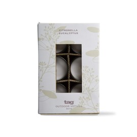 TAG Citro Eucalyptus Votives Set Of 6 Scented Glass Candle With Notes Of Musk Eucalyptus Fresh Lemon And Orange Ivory