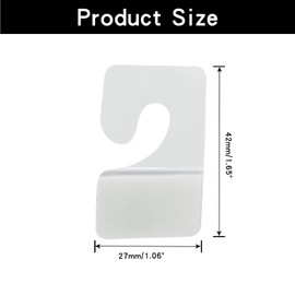 LifCratms 200Pcs Self Adhesive Hang Tabs Hooks, Clear Plastic J-Hook Hang Tabs, Folding Display Hangers for Retail Store Pegboard Display (42 x 27mm / 1.65" x 1.06")