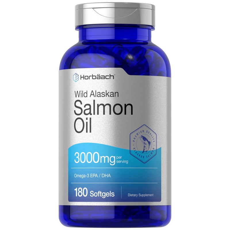 Aceite de pescado de salmón salvaje Alaskan, 3000 mg, 180