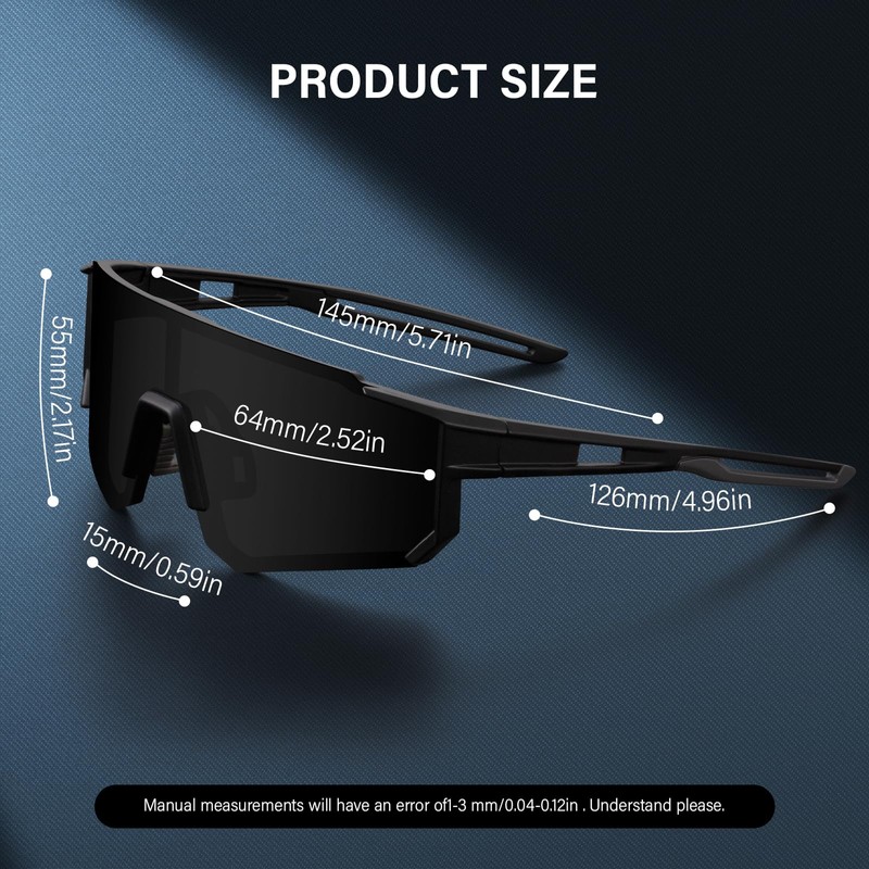 FURISHQI 3PACK Polarized Sports Sunglasses for Men Outdoors Mountain Cycling