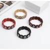 DATOA 4Pcs Wooden Jesus Virgin Mary Bracelet Saints Rosary Stretch