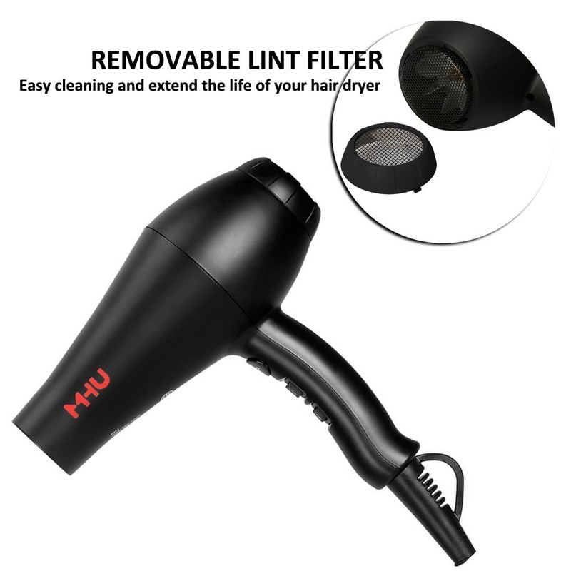 MHU Professional Salon Grade 1875w Low Noise Ionic Ceramic Ac