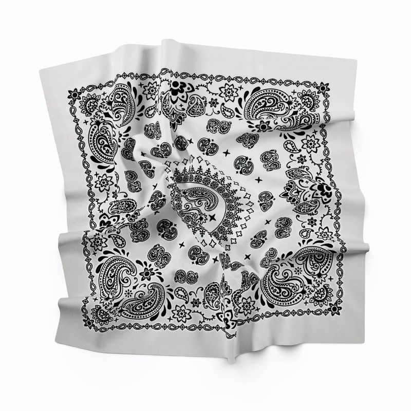 Trifong Bandana, 100% Cotton, Cashew Nut Pattern, Paisley Handkerchief, Unisex,