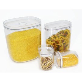 4 PACK YouLike Airtight Food Storage Container Set , BPA Free Plastic Dry Food Canisters for Kitchen Pantry Organization and Storage (clear)