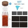 Yangbaga 4oz Glass Spice Jars with Labels，35Pcs Empty Square Spice