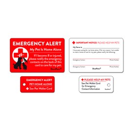 DuraPaws My Pets are Home Alone Emergency Alert Plastic Contact Wallet Card and Key Tag (Writable Surface on Back Side of Card)