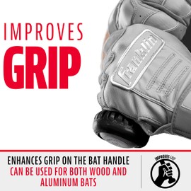 Franklin Sports Baseball Bat Grip Knob - Gator Grip Bat Nub - Baseball and Softball Bat Grip Knob - Improved Grip and Sting Reducer - Black, One Size (24051C1)