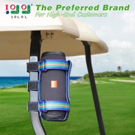 10L0L Portable Speaker Mount Compatible with Golf Cart Accessories, Removable Bluetooth Wireless Speaker Holder Straps for Yamaha, EZGO, Club Car, Bike/Moto/ATV (Variegated)