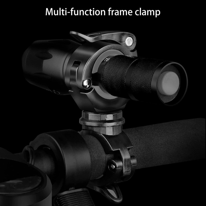 FFOTD Mountain bike flashlight holder, 360-degree rotating bicycle LED flashlight
