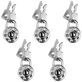 10 Pack Diary Padlock, Mini Locks with Keys, Tiny Luggage Locks for Travel, Jewelry, Boxes, Backpack (Circle, 10)