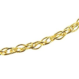 Haus of Brilliance Solid 10K Yellow Gold 0.5mm Rope Chain Necklace. Unisex Chain - Size 20" Inches