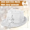 Janmercy 12 Pieces Western Sequin Hat Glitter Solid Color Dance