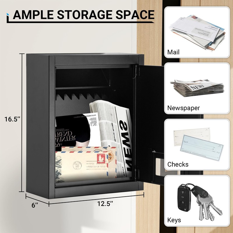 Through The Wall Drop Box with Combination Lock, 16.5" x