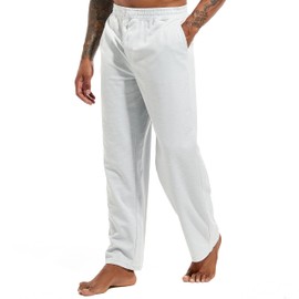 Inner Wish Men's Pajama Pant, Soft Mens Lounge Pants Sleep Bottoms with Pockets Drawstring, LIGHT GREY,L