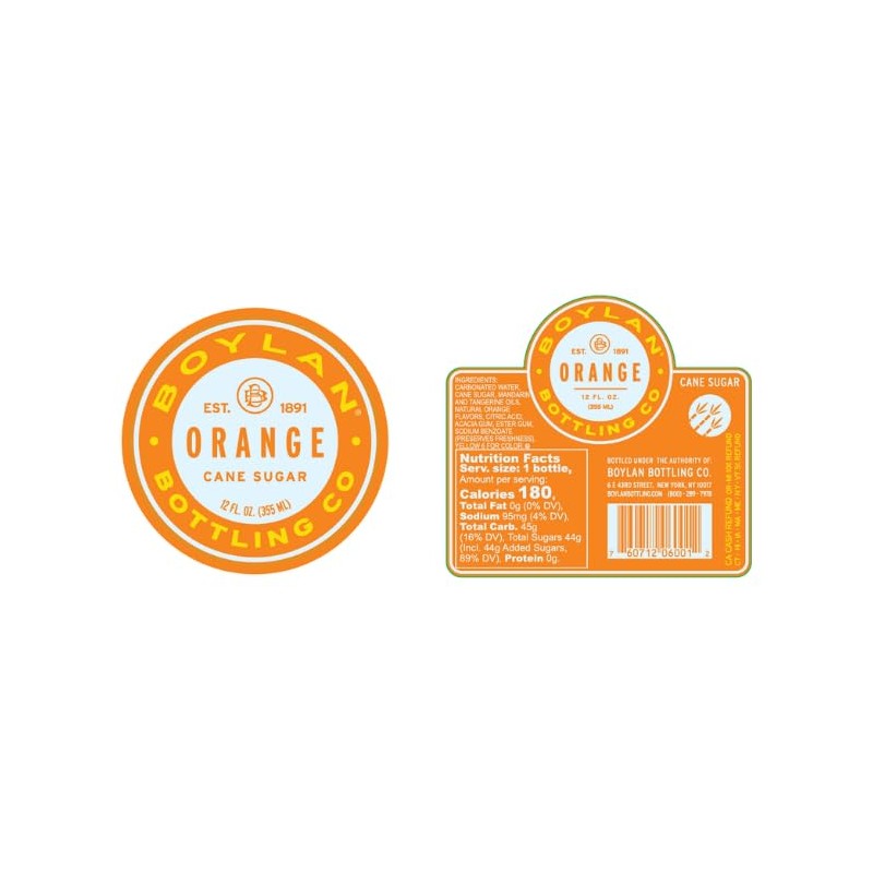 Boylan Bottling Craft Cane Sugar Soda - Orange 12oz Glass