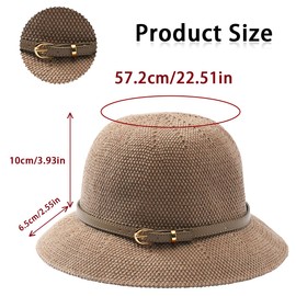 Eigso Women's Woven Mesh Bucket Hat Fashion Summer Hat Beach Hat Travel Hat Fishing Hats, A2 : Khaki, Unit size