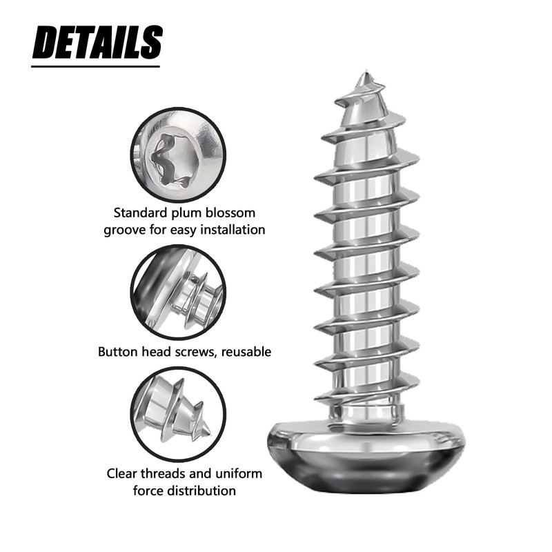 SHUNCHG 50 Pcs M4 x 10mm 304 Stainless Steel Self