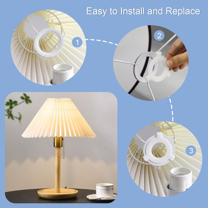 14 Pack Lamp Shade Reducer Ring White, Lamp Shade Adapter