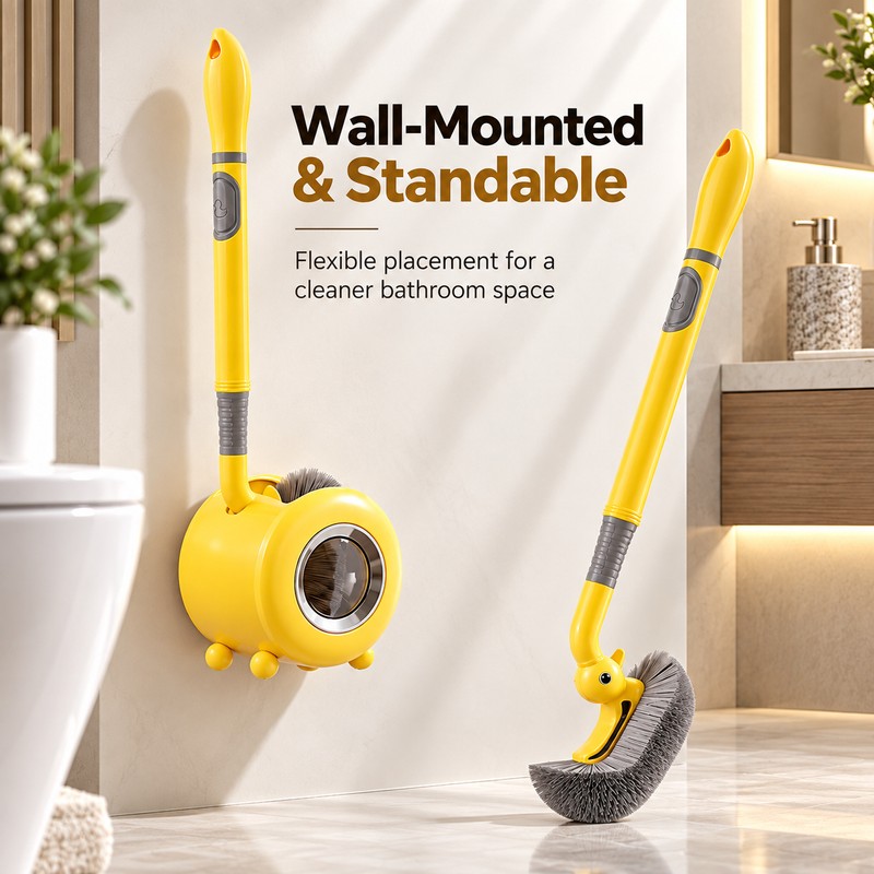 Toilet Brush for Bathroom Cleaning – Dual-Use Wall-Mount or Floor-Standing