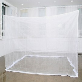Pine Scented Square Mosquito Net (Domestic Fabric) for Indoor, Outdoor, Camping Outdoor (White)