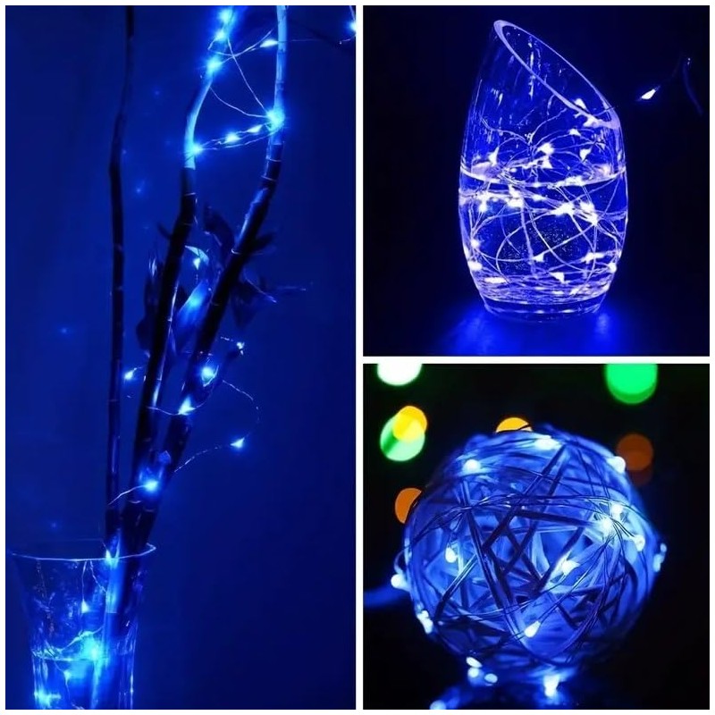 Volunx USB Fairy Lights Blue 2/5/10m Copper USB Plug in,