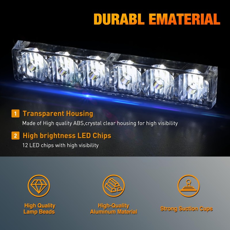 Nilight 12LED Emergency Strobe Traffic Advisor Light Bar 2 in