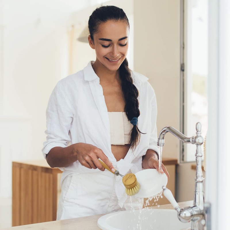 Joeji's Kitchen Eco Bamboo Dish Brush, Spazzola per piatti con