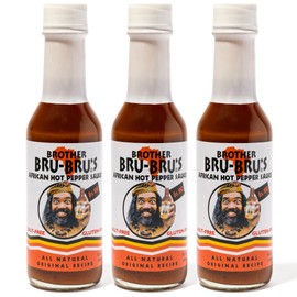 Brother Bru-Bru’s Hot Sauce – No Sodium, Salt Free, Sugar Free, Gluten Free, Vegan – African Hot Pepper Habanero Sauce, Seasoning & Spice – 5 oz (5 Ounce (Pack of 3), Habanero & African Spices)