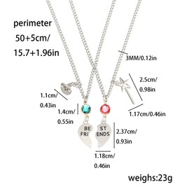 Disengor Elphaba Glinda Friendship Matching Necklace - Wicked Musical Merch Witch Hat Crown Wand Heart Charm Necklaces - BFF Couple Accessories Christmas Valentine's Day Gift Set of 2