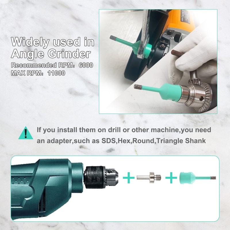 LEKOMESH Diamond Core Drill Bits Set 4pcs Tile Hole Saw