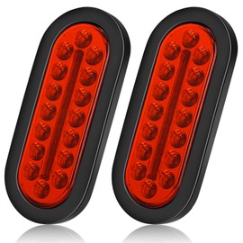 Linkitom 6 Inchs Submersible Oval LED Stop/Turn Trailer Tail Light with Waterproof Rubber Gaskets for Boat Trailer Truck RV [DOT Certified] [IP67] (2 Pack)